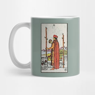 Two of wands tarot card (distressed) Mug